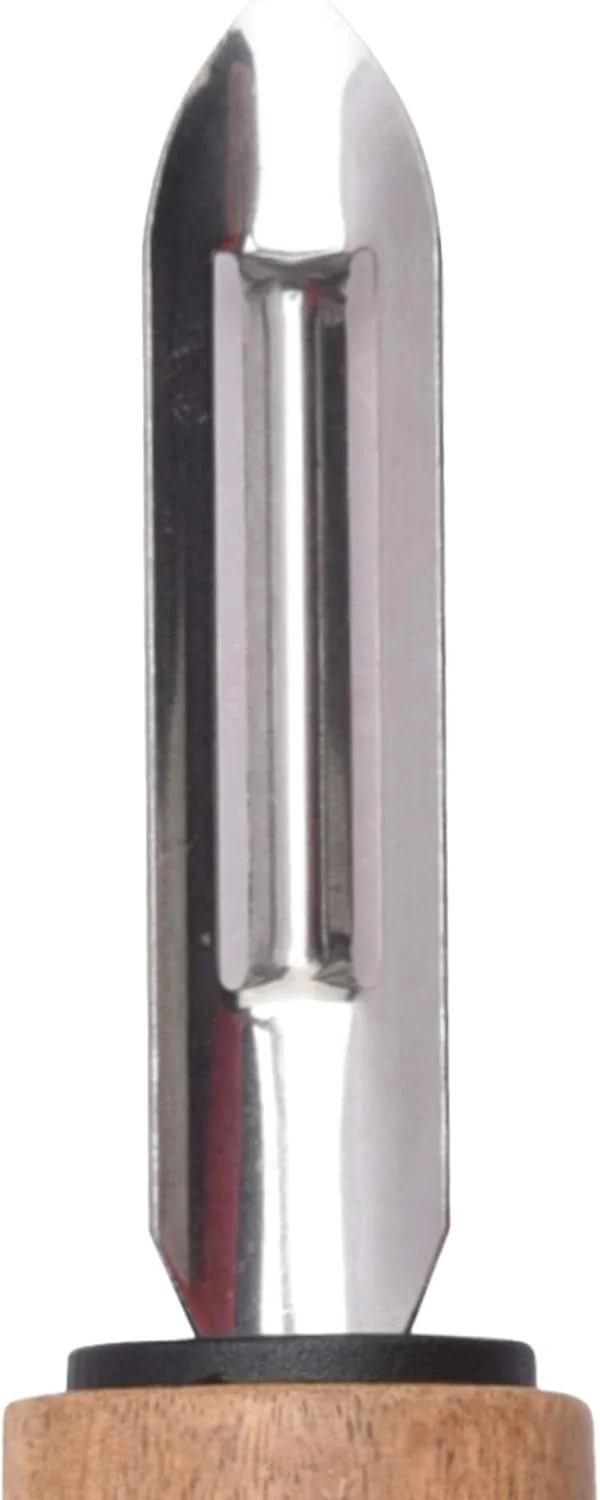 Cuisine Art Stainless Steel Peeler with Acacia Wood Handle-20cm-Silver & Brown - Image 3