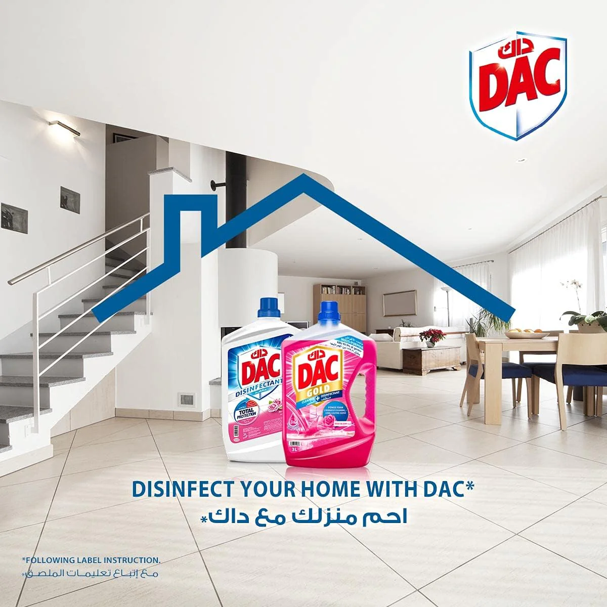 DAC Gold Disinfectant Multi-Purpose Cleaner - Rose (3 Litres + 1 Litre), For 99.9% Germs And Bacteria Removal, GI0384166609 - Image 3