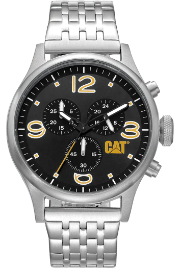 CAT Diam Chrono Black Dial Stainless Steel Bracelet Watch