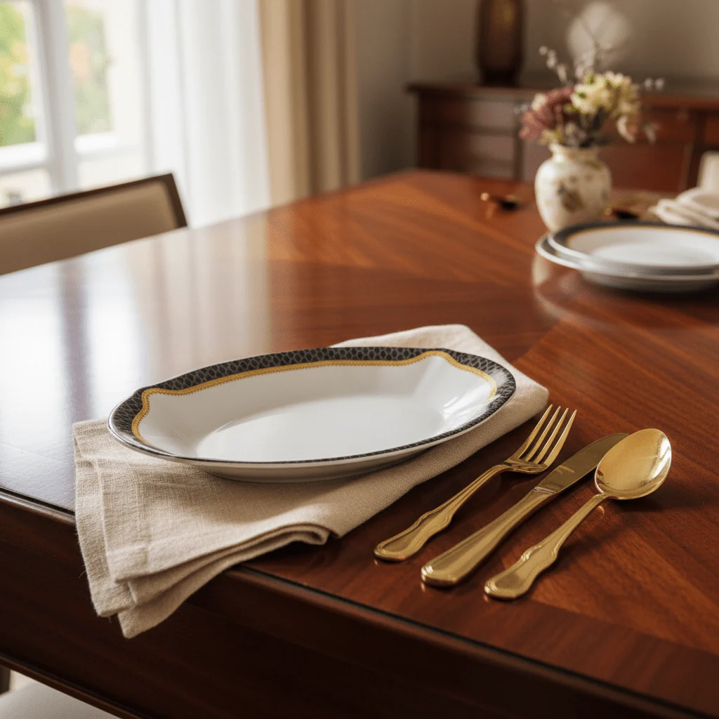 Delcasa Black & White 8.5 Inch Melamine Dish Plate 8.5 Inch - Image 2