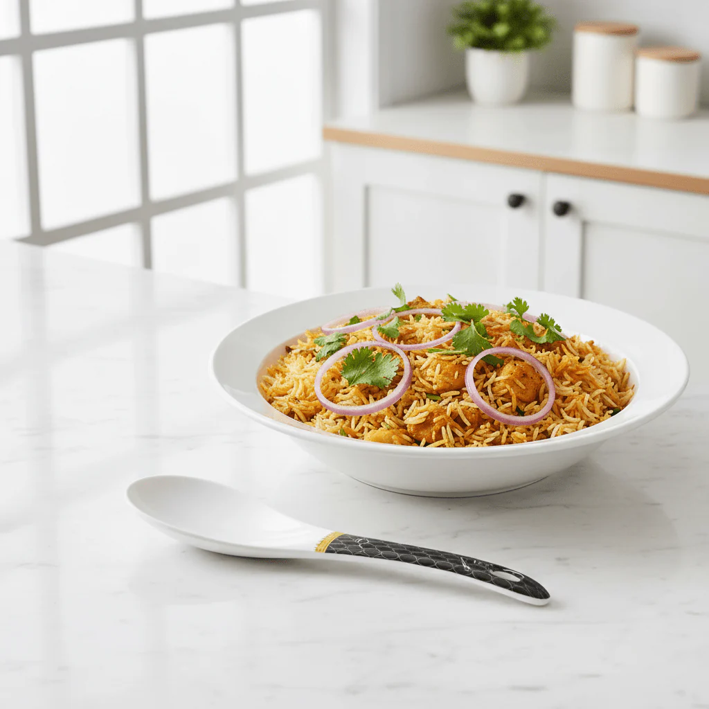 Delcasa Black & White Melamine Rice Spoon 22cm - Image 4