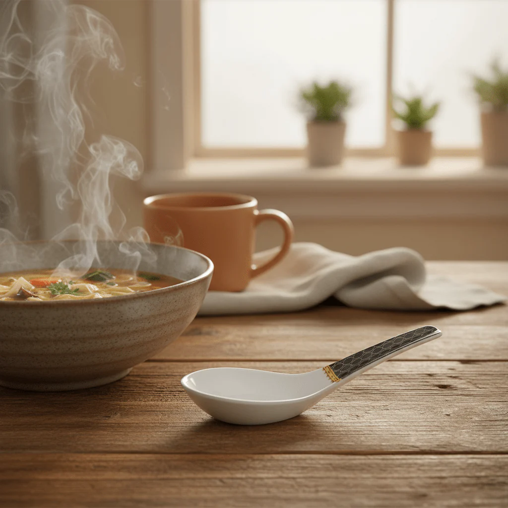 Delcasa Black & White Melamine Soup Spoon - 14cm - Image 2