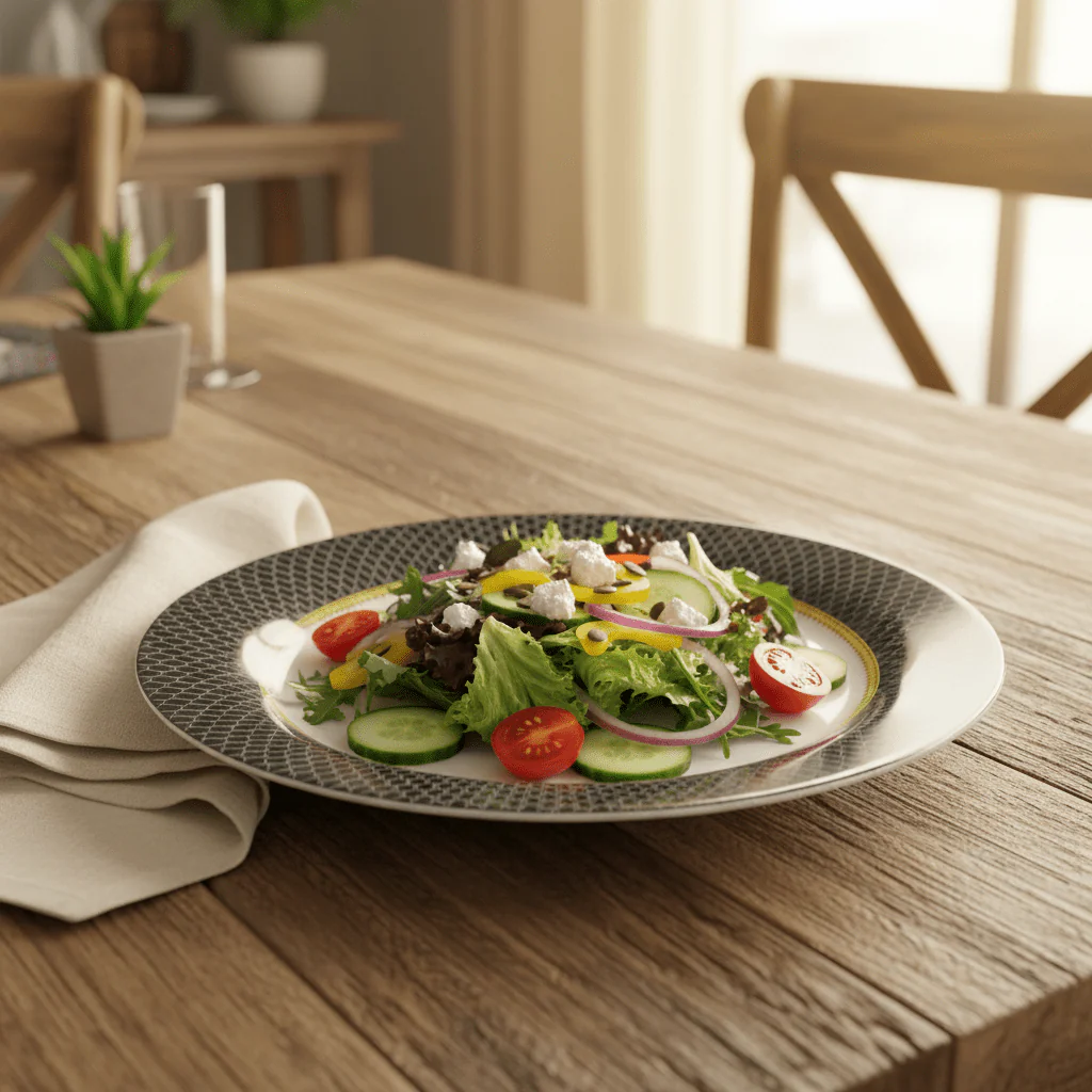 Delcasa Premium Black & White Melamine Dinner Plate 8.5 Inch - Image 2