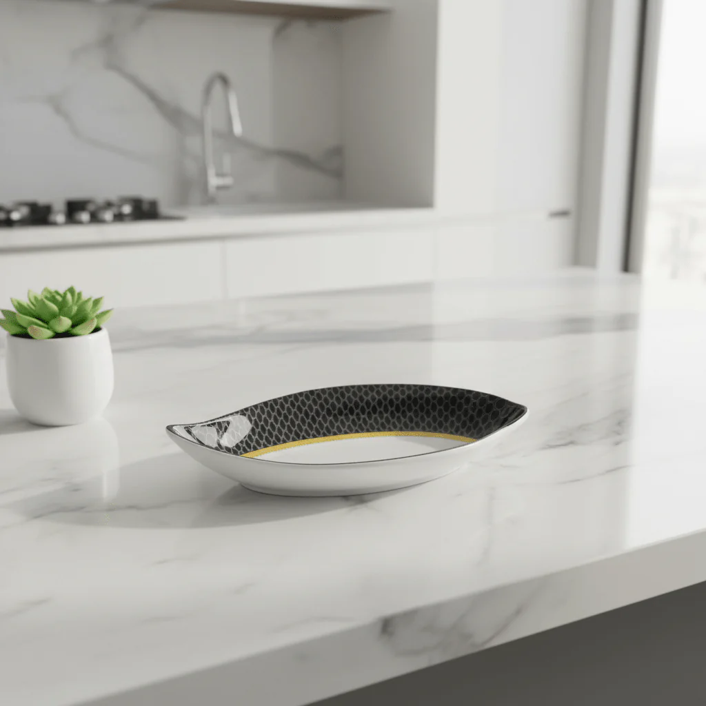 Delcasa Premium Black & White Melamine Dish Plate 7.2 Inch - Image 4