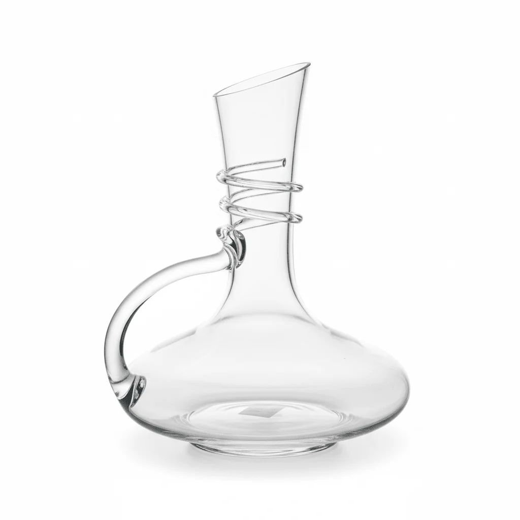 Deli 1.9L Contemporary Clear Glass Decanter with Smooth Glass Handle – Premium Water & Beverage Serving Pitcher for Dining Table