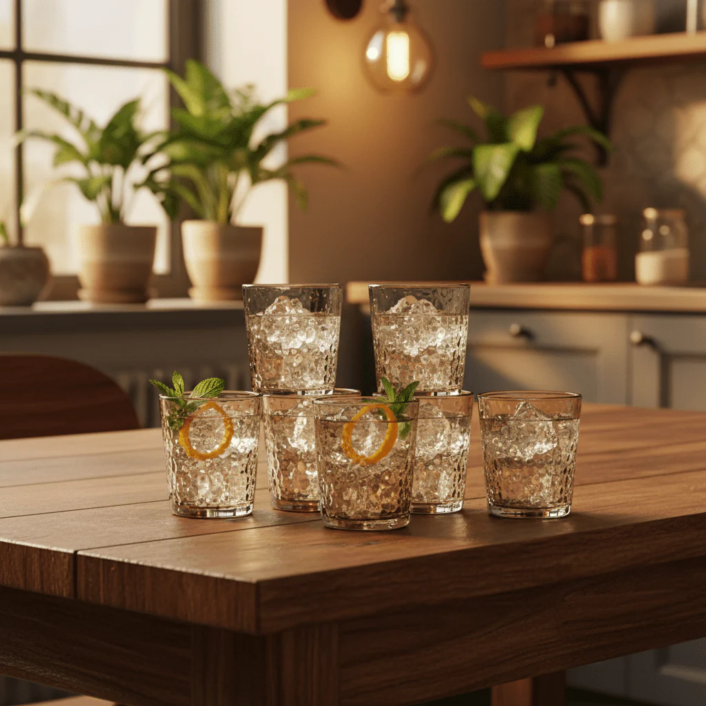 Deli Family Pack Clear Glass Tumblers – Durable Everyday Drinkware Set, 6 Pieces, 210 ml - Image 2
