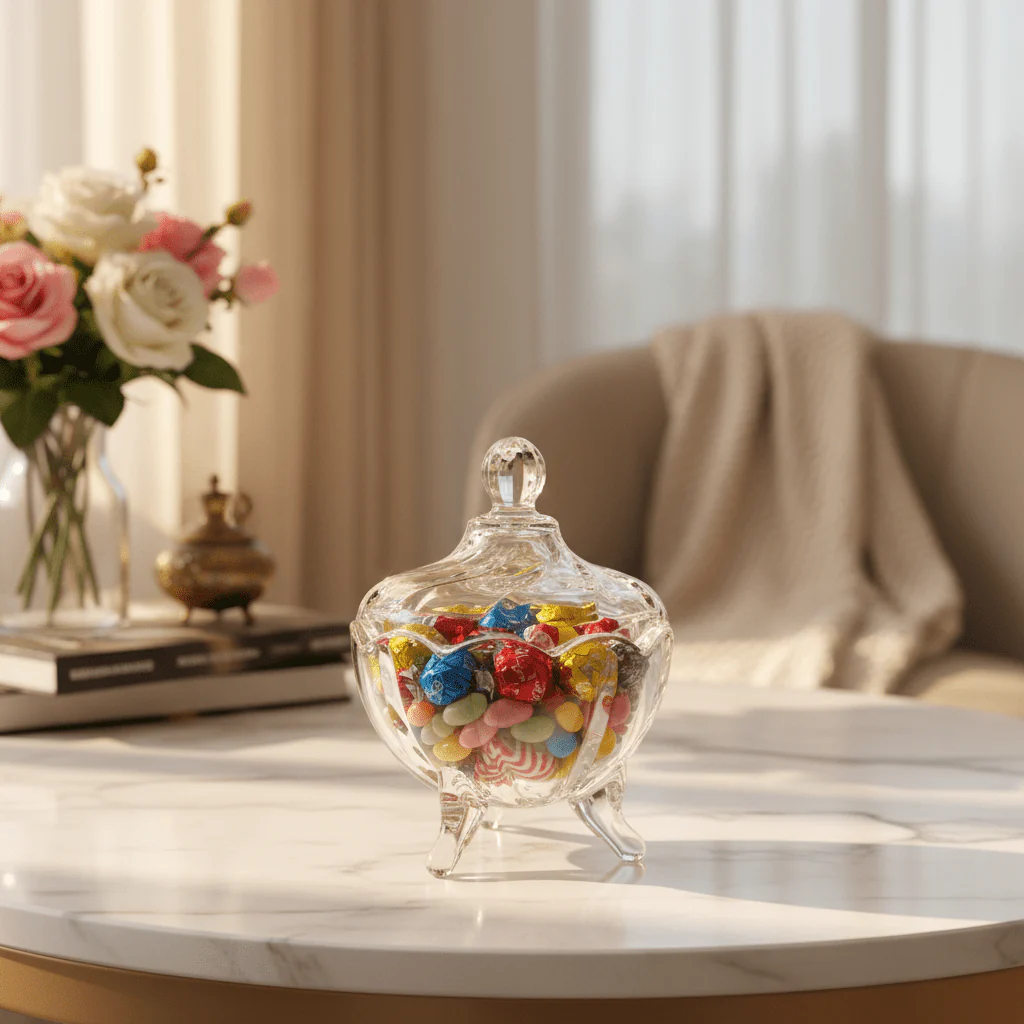 Deli Standard Glass Sugar Pot with Lid Classic Kitchen Sugar Storage Jar 10 x 10 cm - Image 2