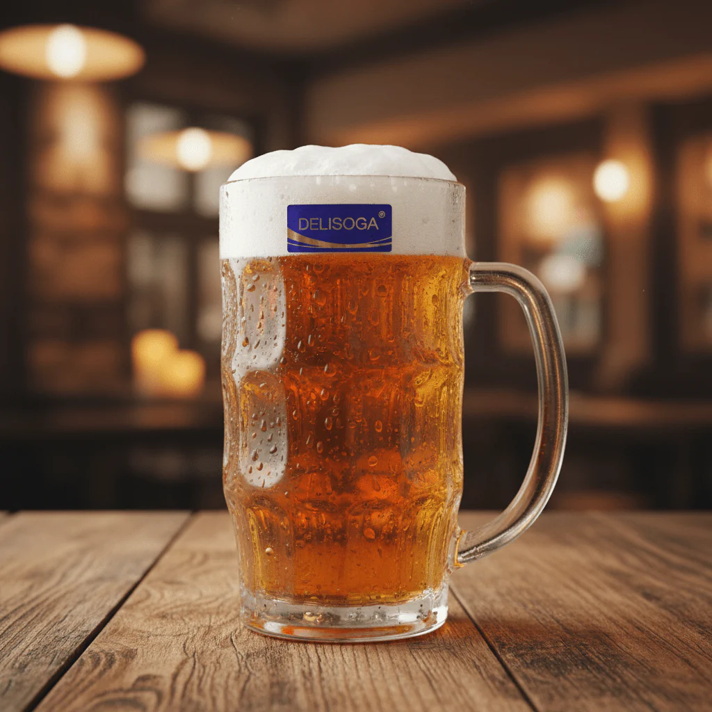 Delisoga Designer Elegant Glass Beer Mug Premium Quality Clear Glass for Serving Drinks โ 450 ml - Image 2