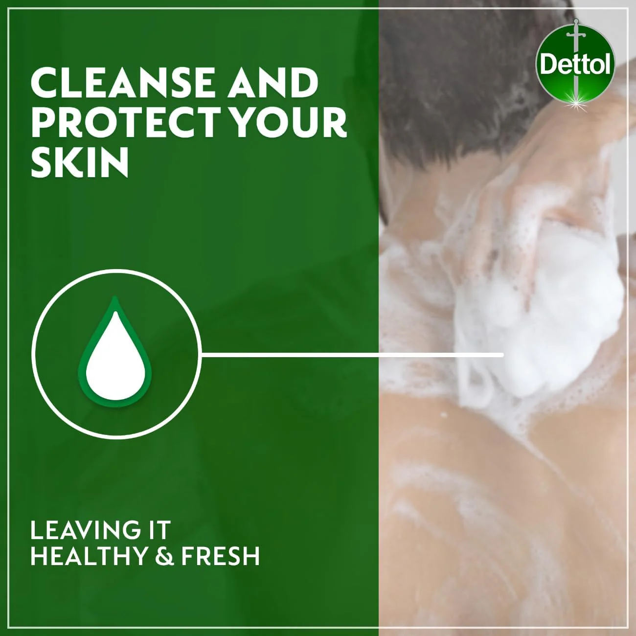 Dettol Cool Shower Gel & Body Wash, Menthol & Eucalyptus Scent, 500ml - Image 3