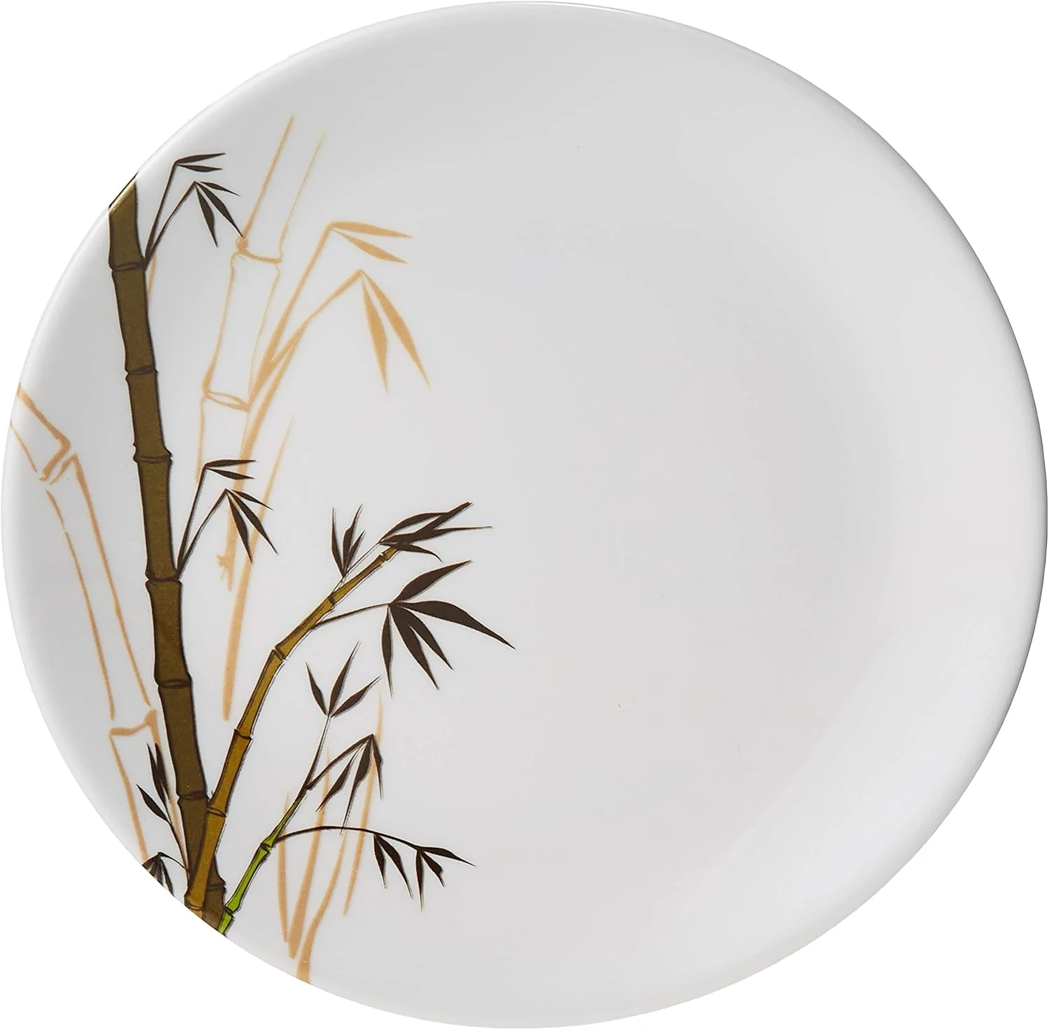 Dinewell Melamine Green Bamboo Round Side Plate-19CM-White