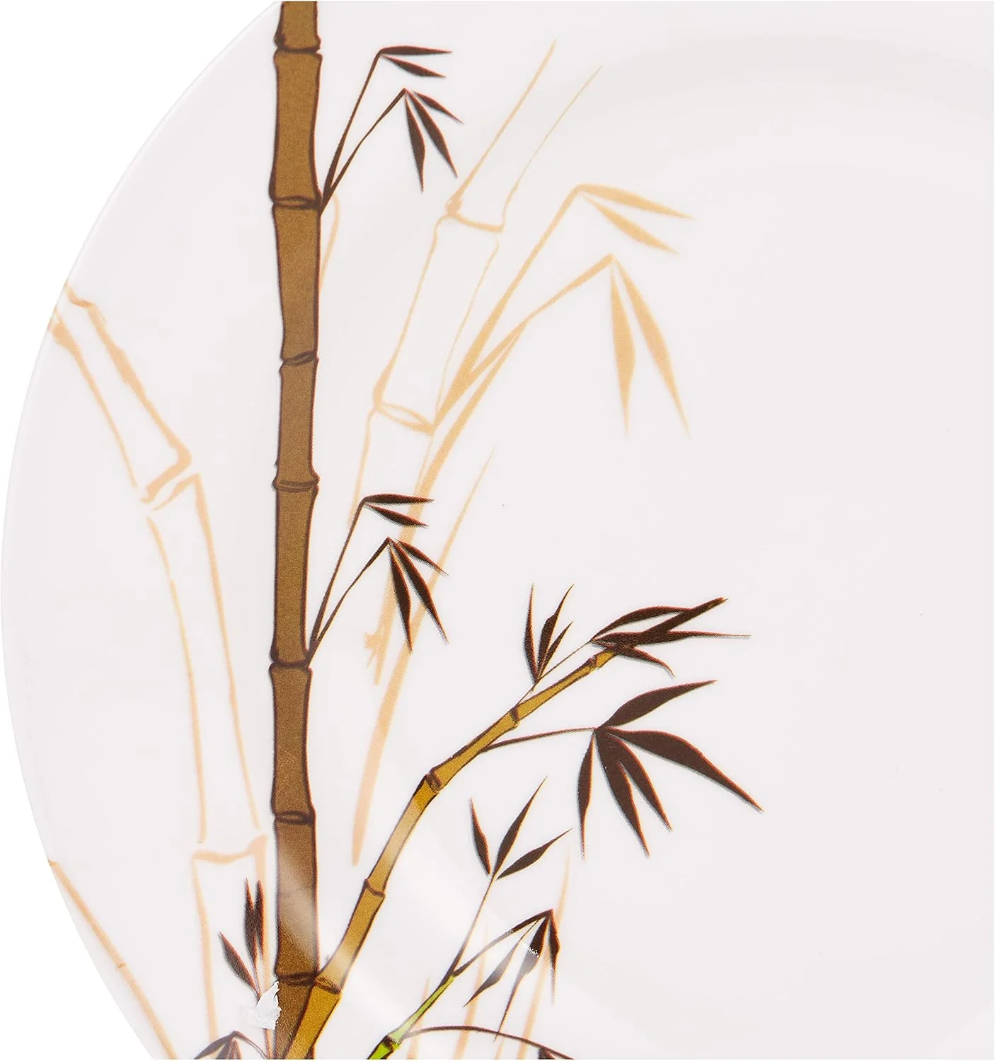 Dinewell Melamine Green Bamboo Round Soup Plate-23CM-White - Image 3