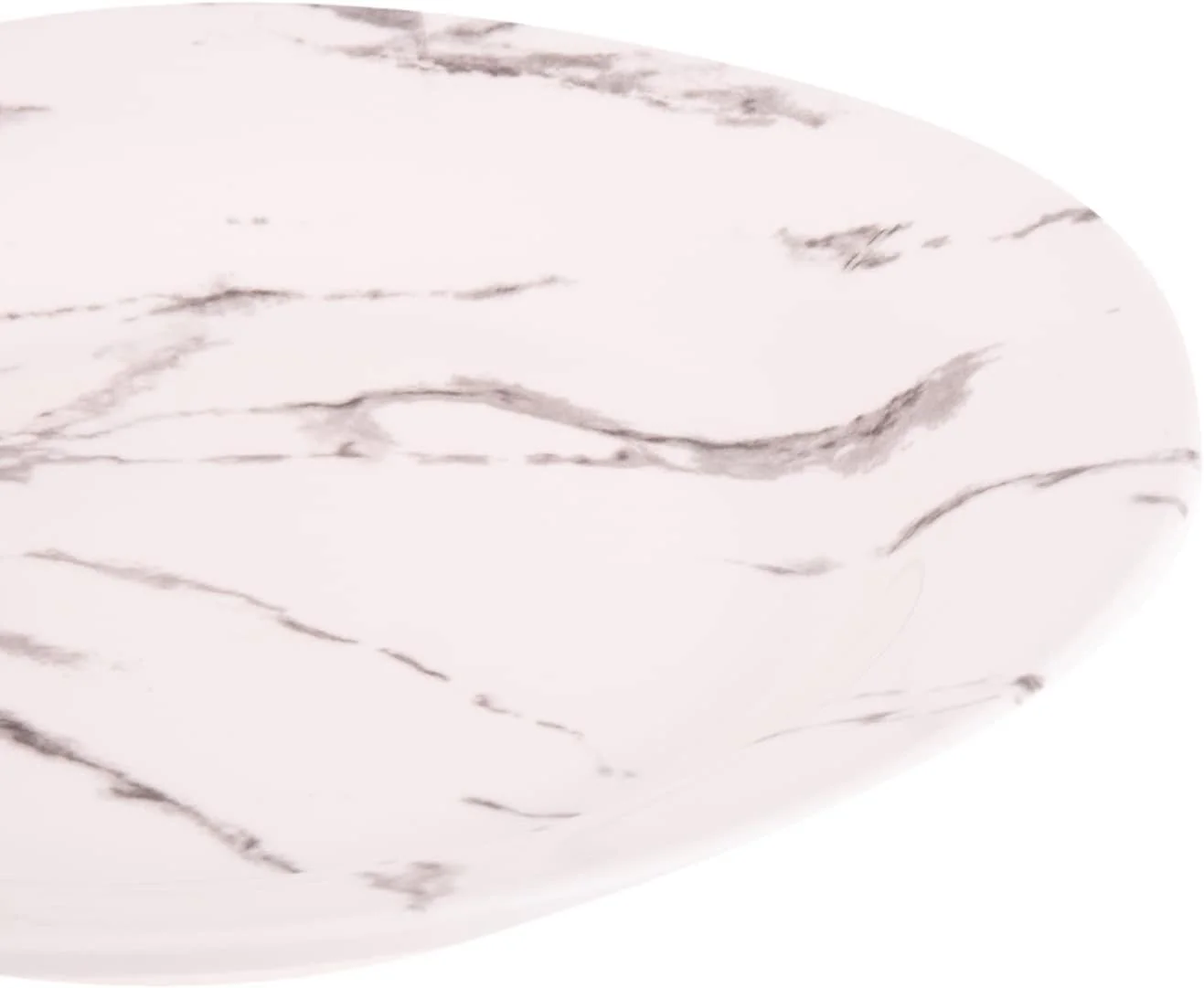 Dinewell Melamine Round Soup Serving Plate -27CM-White&Grey - Image 3