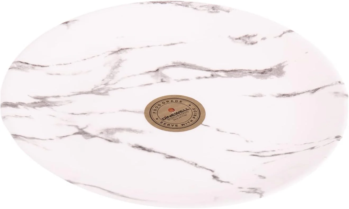 Dinewell Melamine Side Serving Round Plate-19CM-White&Grey - Image 2