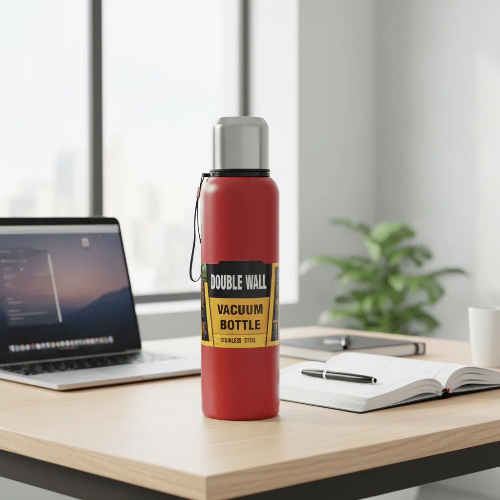 Double Wall Stainless Steel Vacuum Bottle 1500ml - Red / Navy Blue / Dark Green - Image 4