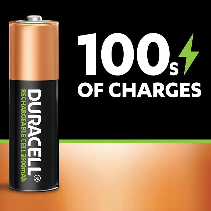 DURACELL Rechargeable AA Batteries 2500 mAh, Pack of 4Â  - Image 2