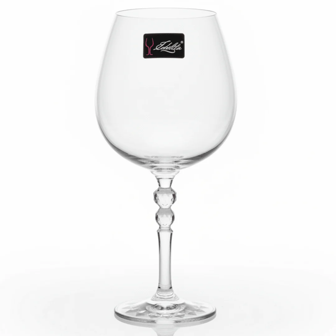 Edelita Grand Reserve Large Wine Glass with Crystal Clear Finish for Luxury Dining Experience – 660 ml