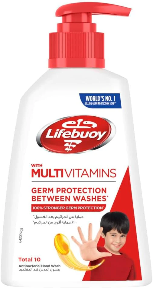 Lifebuoy Hand Wash, Total 10, for 100% stronger germ protection in 10 seconds, 200ml