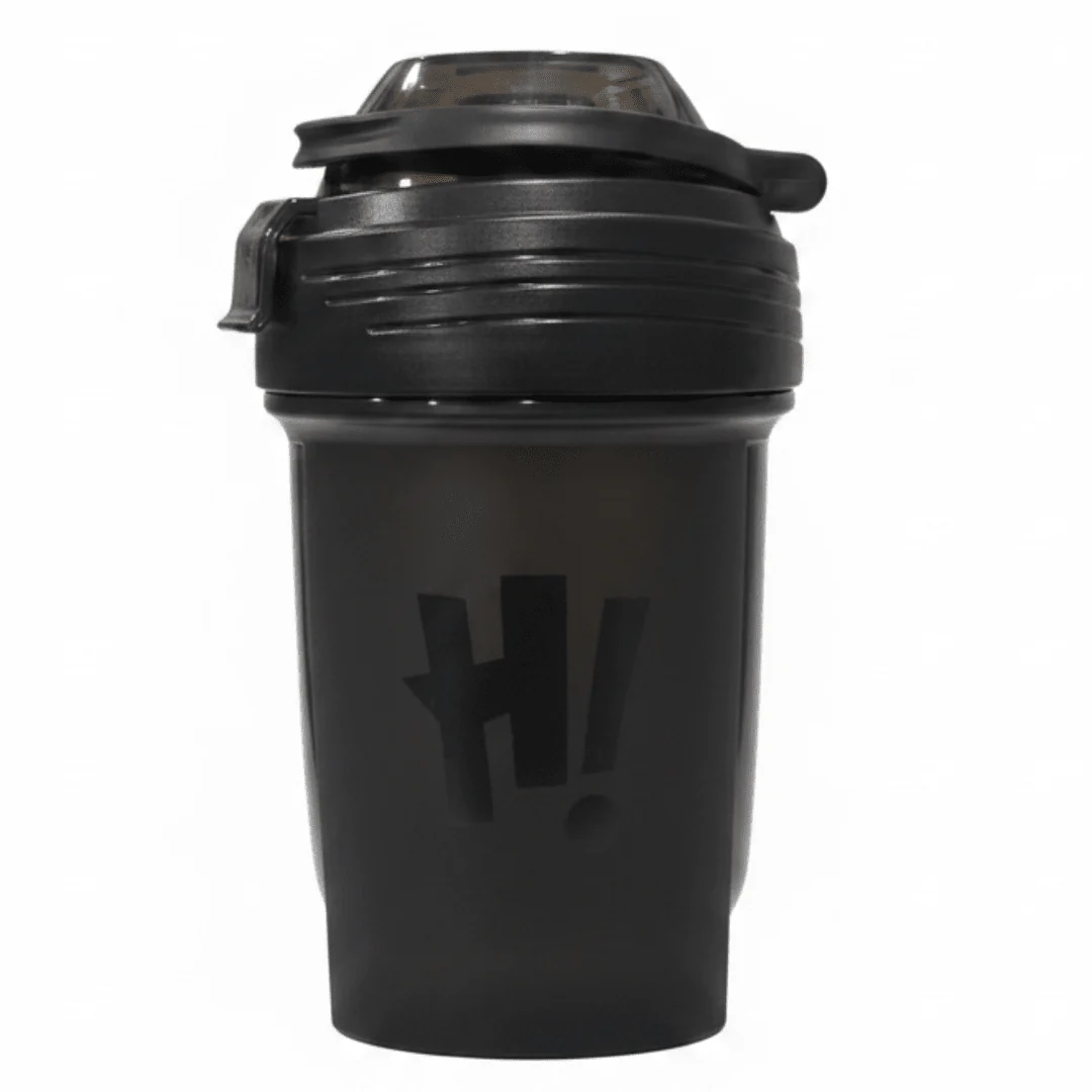 Elegant Black Plastic Water Bottle with Stylish H! Print Design – 350 ml