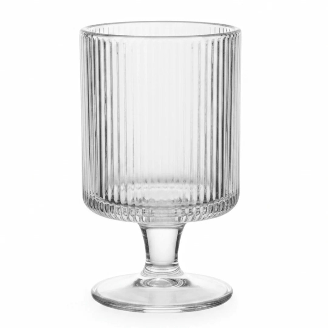 Elegant Ribbed Footed Glass Ice Cream Cup | 150ml |