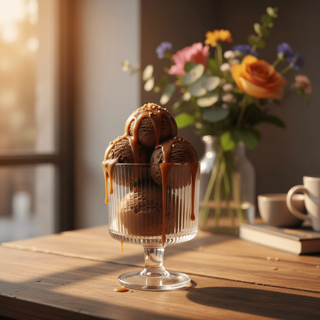 Elegant Ribbed Footed Glass Ice Cream Cup | 150ml | - Image 2