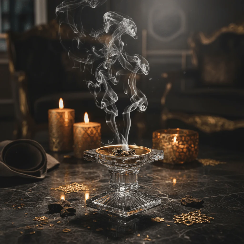 Elegant Crystal Glass Incense Burner — 8.5 × 8.5 cm - Image 2
