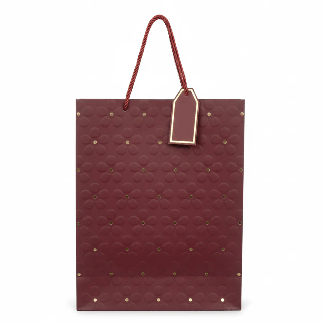 Elegant Paper Gift Bag with Gold Polka Dots & Twisted Rope Handles | Large 40×30cm | - Image 4