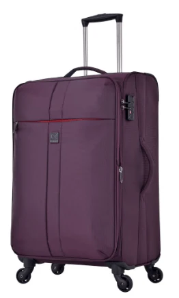 Eminent V6101 Soft-Shell Expandable Travel Trolley – Lightweight Polyester Suitcase with TSA Lock, Purple, 20-Inch