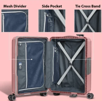Eminent Vertica B0006 28-Inch Polypropylene Hard Case Lightweight Luggage with Double Spinner Wheels & TSA Lock – Pink - Image 2