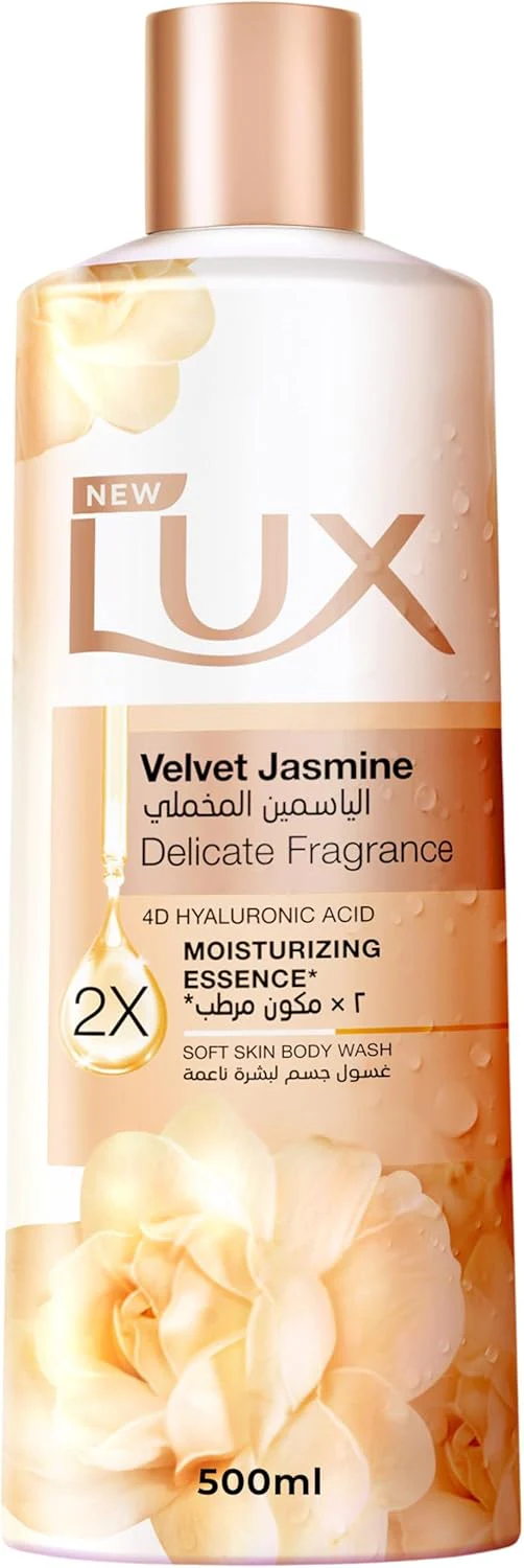 LUX Delicate Fragrance Body Wash, Velvet Jasmine, 2x Moisturizing Essence, with 4D Hyaluronic Acid, 500ml - Image 2