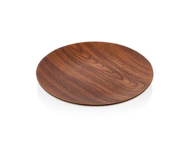 Evelin Round Plate Wooden Texture 26.5Cm