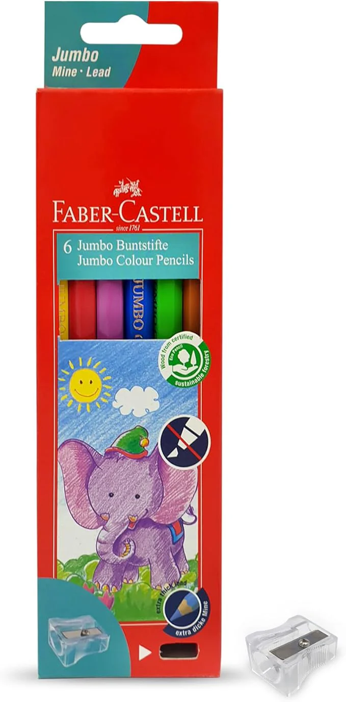 Faber-Castell 111606 Jumbo Color Pencil 6-Pieces