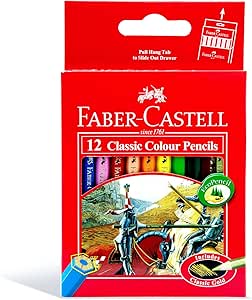 Faber-Castell Classic Colour Pencils 12 Half-Size In A Cardboard Box