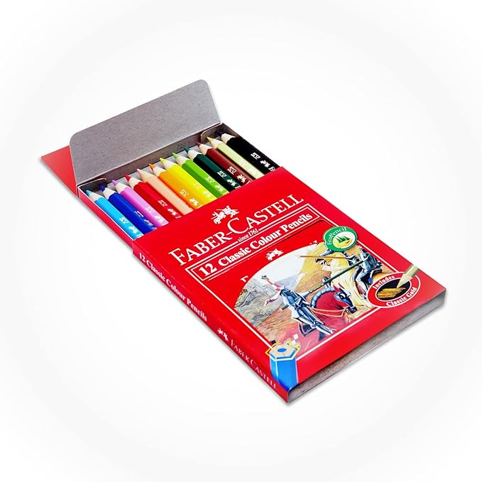 Faber-Castell Classic Colour Pencils 12 Half-Size In A Cardboard Box - Image 2