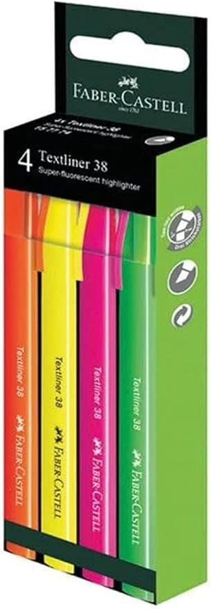 Faber-Castell Faber Castell Textliner 38 Highlighter 4-Pieces, Multicolor - Image 3