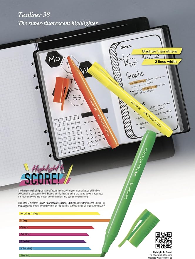 Faber-Castell Faber Castell Textliner 38 Highlighter 4-Pieces, Multicolor - Image 4