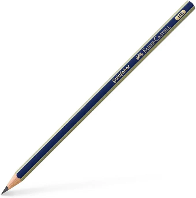 Faber-Castell Gold 1221 Hb Box Of 12Pc ,Faber Graphite Pencil Hb Without Eraser Tip ,Black