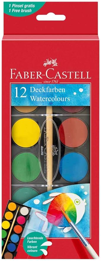 FABER CASTELL  Watercolor Cakes Set - 12 Count