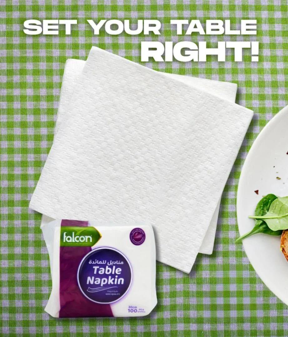 Falcon 100 Sheets Soft Table Napkin 30cn*30cm - Image 2
