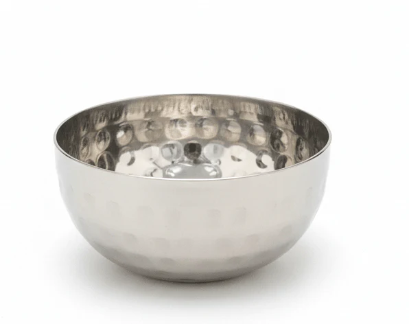 Falcon Small Stainless Steel Compact Hammered Bowl – 6.5 cm