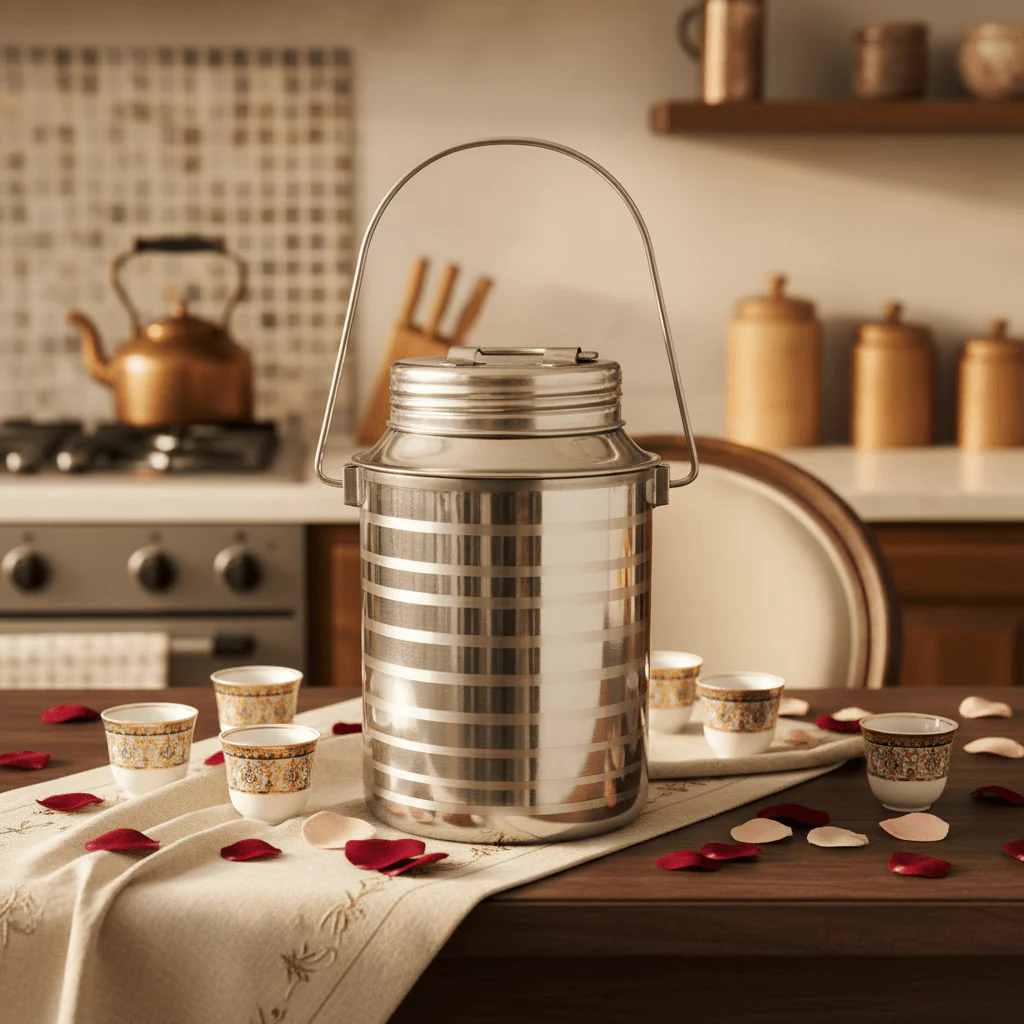 Falcon Stainless Steel Milk Storage Can with Airtight Screw Lid – 2L - Image 2