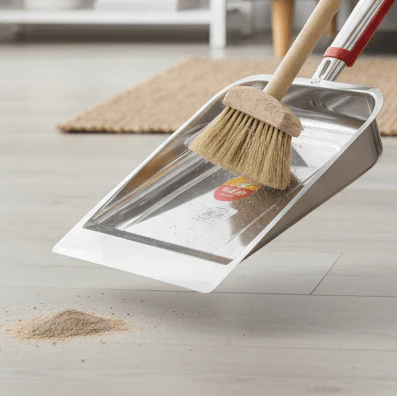 Falcon Stainless Steel Dustpan 33×21.5cm — Heavy Duty with Comfort Grip Handle - Image 2
