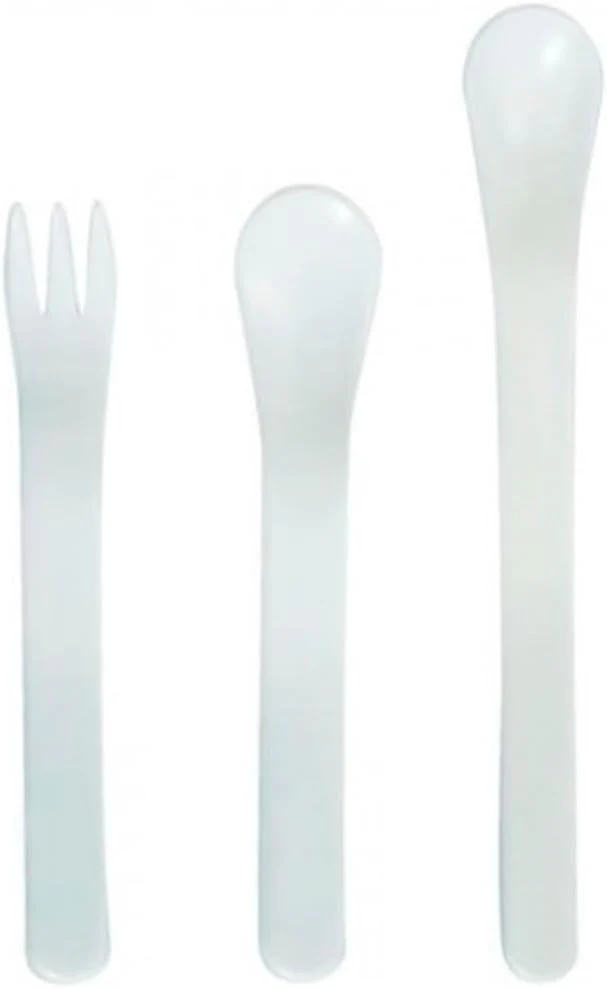 Pigeon Plastic Spoon And Fork Set, 6 Months, 3 Piece [03310],Assorted Colors