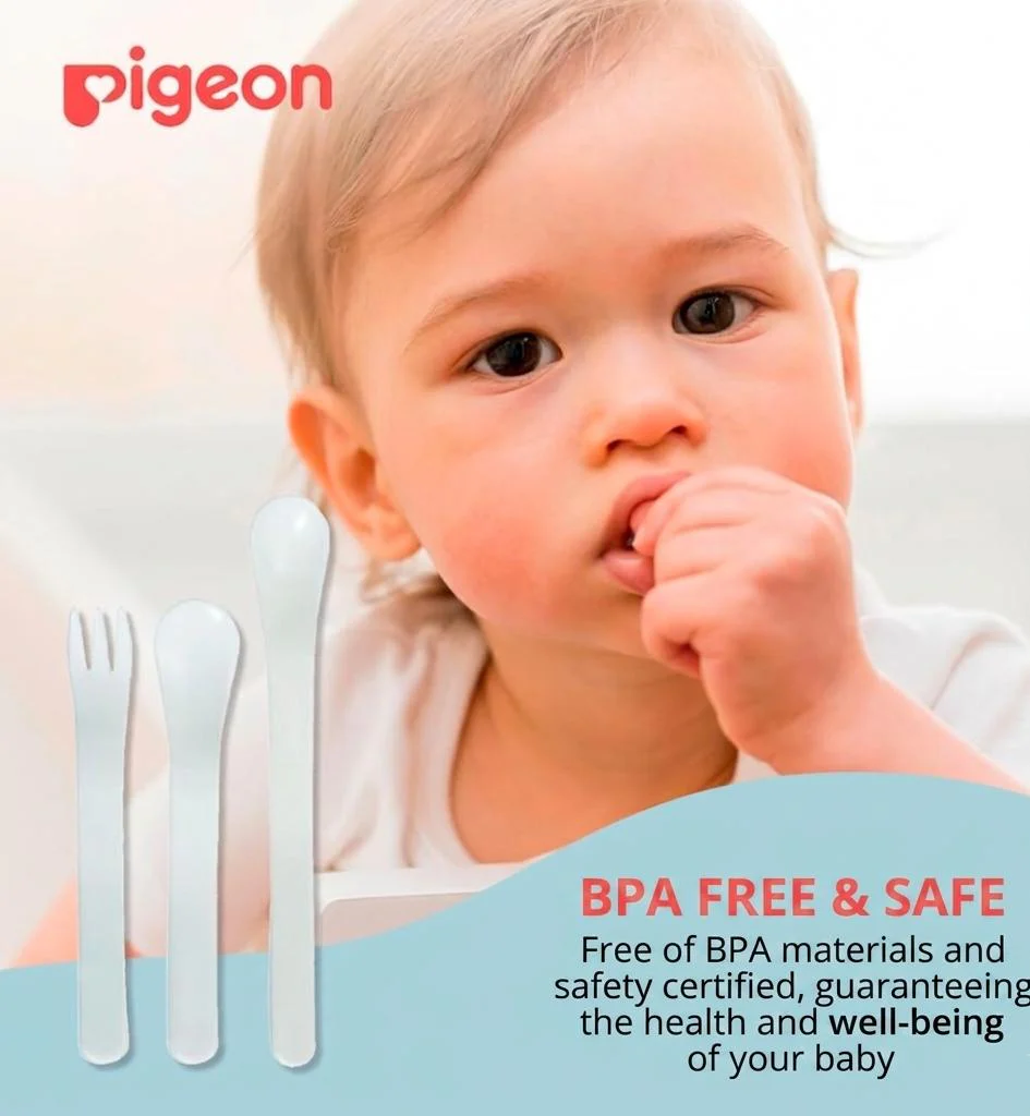 Pigeon Plastic Spoon And Fork Set, 6 Months, 3 Piece [03310],Assorted Colors - Image 4