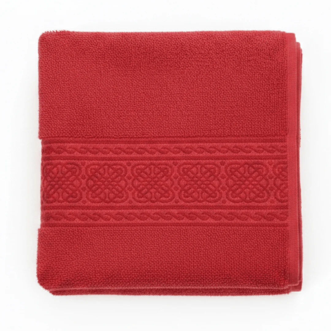 Fieldcrest Cotton Hand Towel – Red | 50×100cm - Image 4