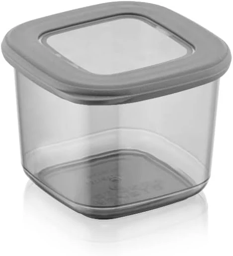FOLY LIFE Square Food Storage Box 550ml Transparent Gray | Compact BPA Free Container - Image 2