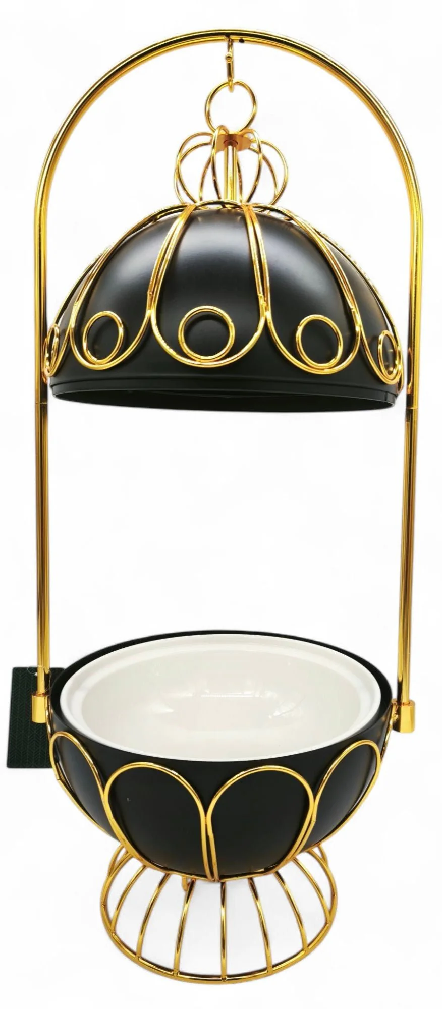 Food Warmer With Stand 1.5Ltr 24Cm Black Gold 64Cm Height - Image 2