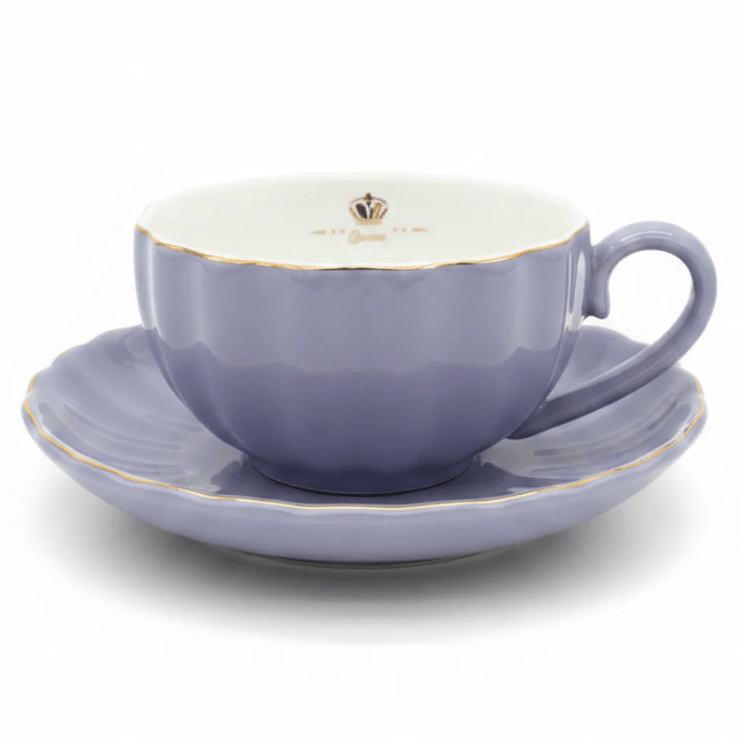 Fresh Life Lavender Ceramic Cup & Saucer Set — 260ml