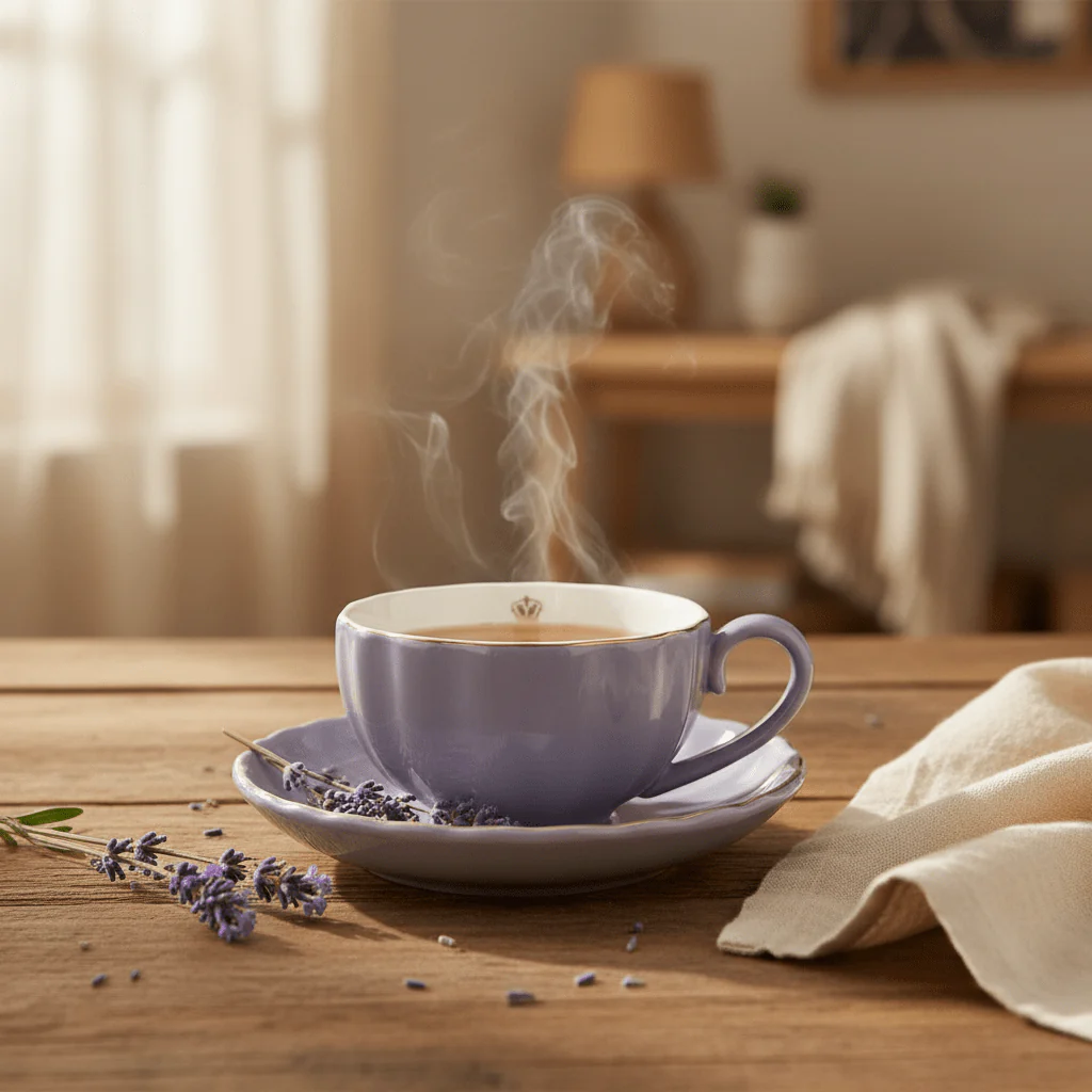 Fresh Life Lavender Ceramic Cup & Saucer Set — 260ml - Image 2