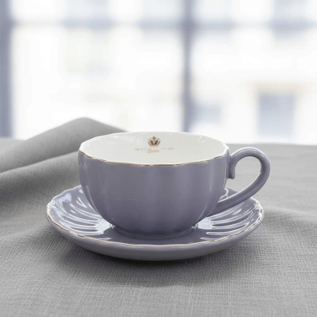Fresh Life Lavender Ceramic Cup & Saucer Set — 260ml - Image 3