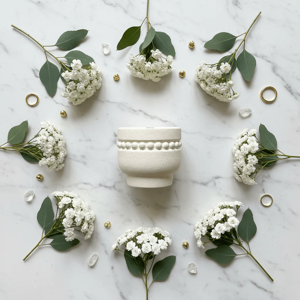 Fresh Touch Scented Candle — Elegant Cream Chalk Cup - Image 4